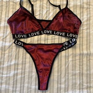 Love Women's Red Intimate Set